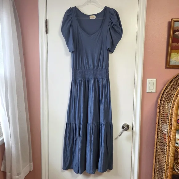 NATION LTD Blue Thea Sweetheart Tiered Dress Size Medium - Picture 1 of 5